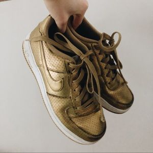 Nike // Air Force 1s // Gold
